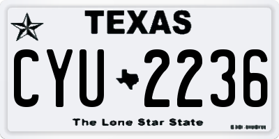 TX license plate CYU2236