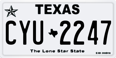TX license plate CYU2247