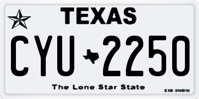 TX license plate CYU2250