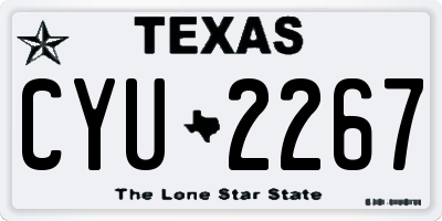 TX license plate CYU2267