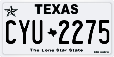 TX license plate CYU2275