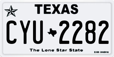TX license plate CYU2282