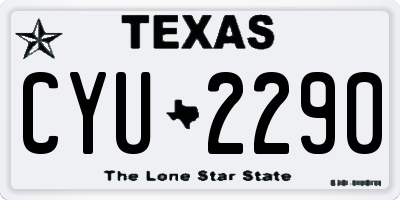TX license plate CYU2290