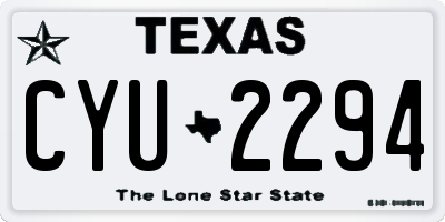 TX license plate CYU2294