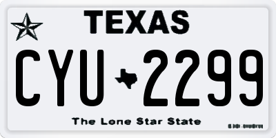 TX license plate CYU2299