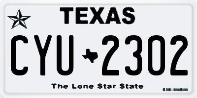 TX license plate CYU2302