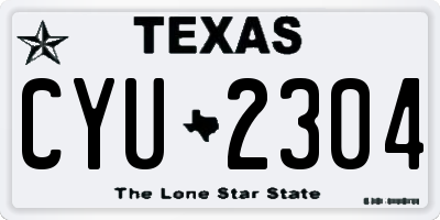 TX license plate CYU2304