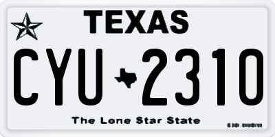 TX license plate CYU2310