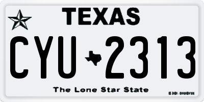 TX license plate CYU2313