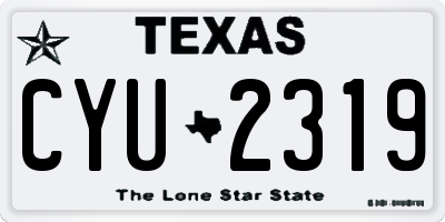 TX license plate CYU2319