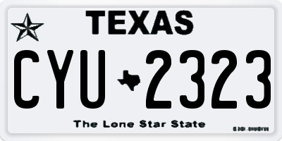 TX license plate CYU2323