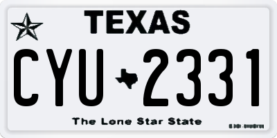 TX license plate CYU2331