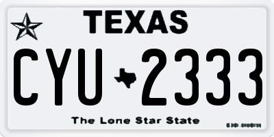 TX license plate CYU2333