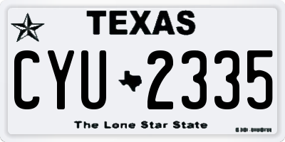 TX license plate CYU2335