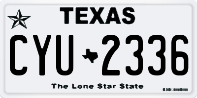 TX license plate CYU2336