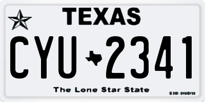 TX license plate CYU2341