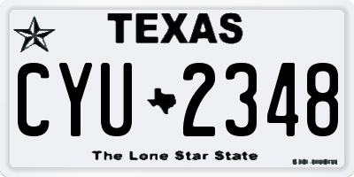 TX license plate CYU2348