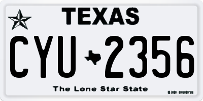 TX license plate CYU2356