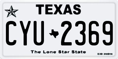TX license plate CYU2369