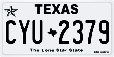 TX license plate CYU2379