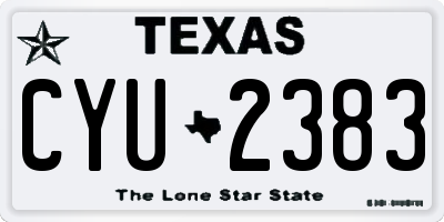 TX license plate CYU2383