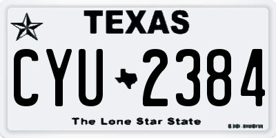 TX license plate CYU2384