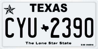 TX license plate CYU2390