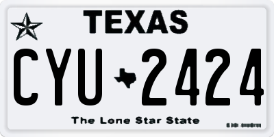 TX license plate CYU2424