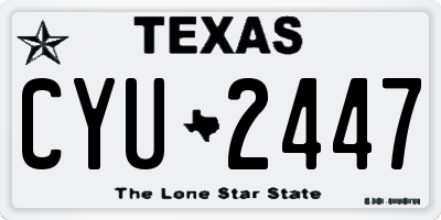 TX license plate CYU2447