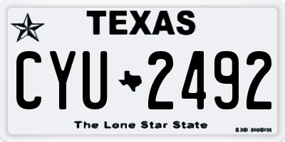 TX license plate CYU2492