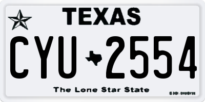 TX license plate CYU2554