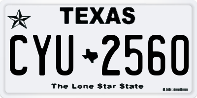 TX license plate CYU2560