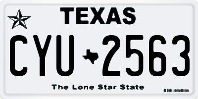 TX license plate CYU2563