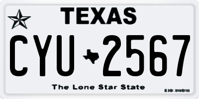 TX license plate CYU2567