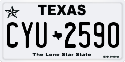 TX license plate CYU2590
