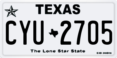 TX license plate CYU2705