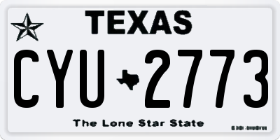 TX license plate CYU2773