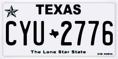 TX license plate CYU2776
