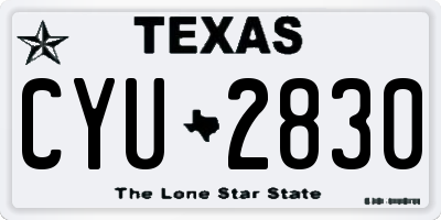 TX license plate CYU2830