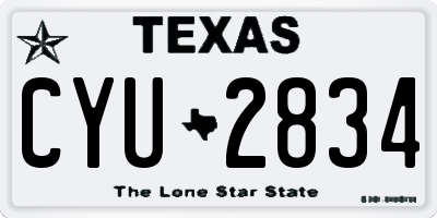 TX license plate CYU2834