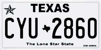 TX license plate CYU2860