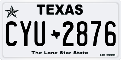 TX license plate CYU2876