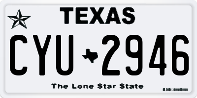 TX license plate CYU2946