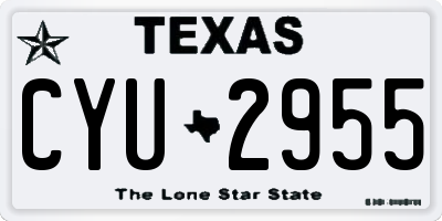 TX license plate CYU2955