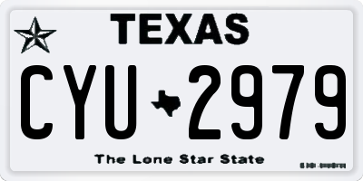 TX license plate CYU2979