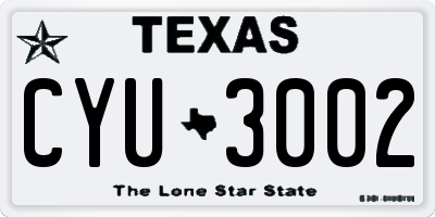 TX license plate CYU3002