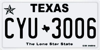 TX license plate CYU3006