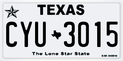 TX license plate CYU3015