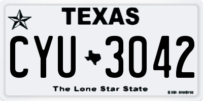 TX license plate CYU3042