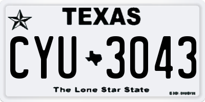 TX license plate CYU3043